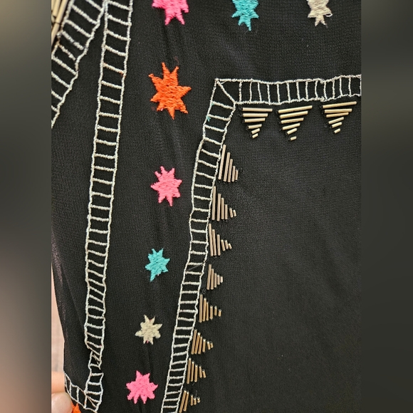 MARA HOFFMAN Runway Black Pink Silk Beaded Maxi Lakshmi Gown Dress M $995 - Picture 12 of 16